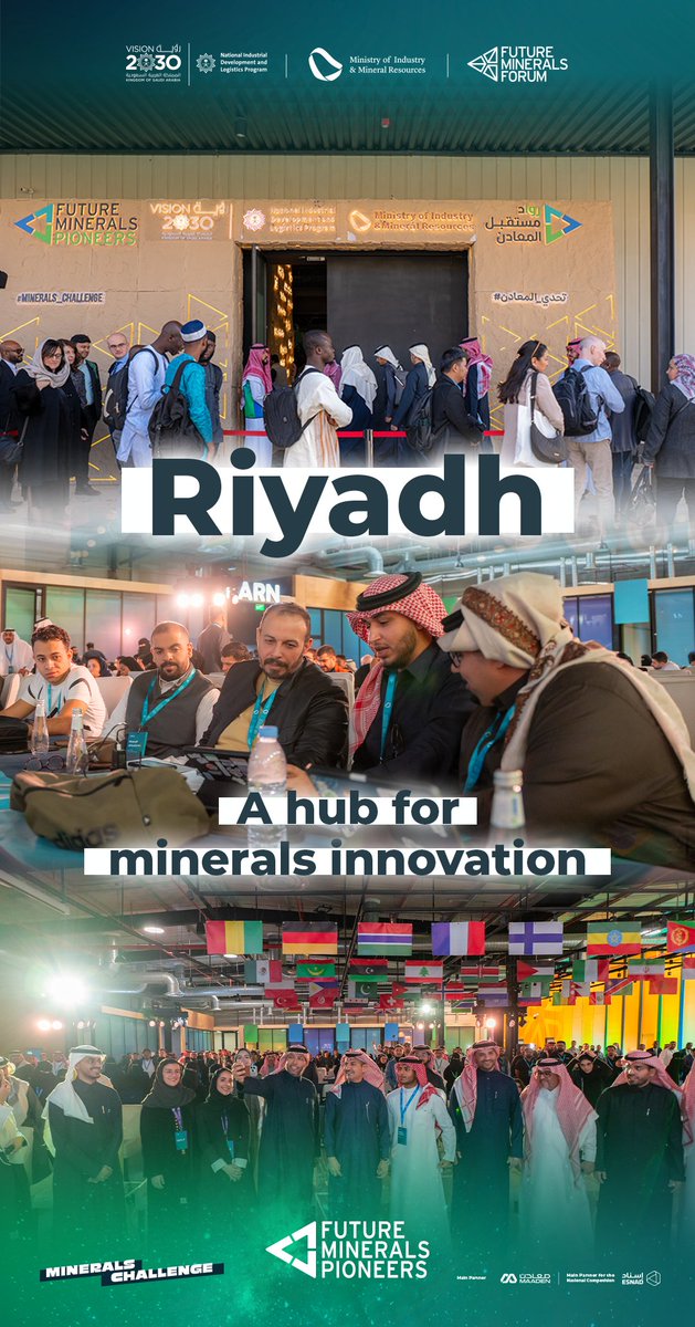 NIDLP_2030's tweet photo. In Riyadh, global minds converge through the #FutureMineralsPioneers competition, where the #Minerals_Challenge provides a platform for developing high-value innovations that bridge knowledge and application, advancing solutions for the minerals sector. https://t.co/EuMtzZoT6j