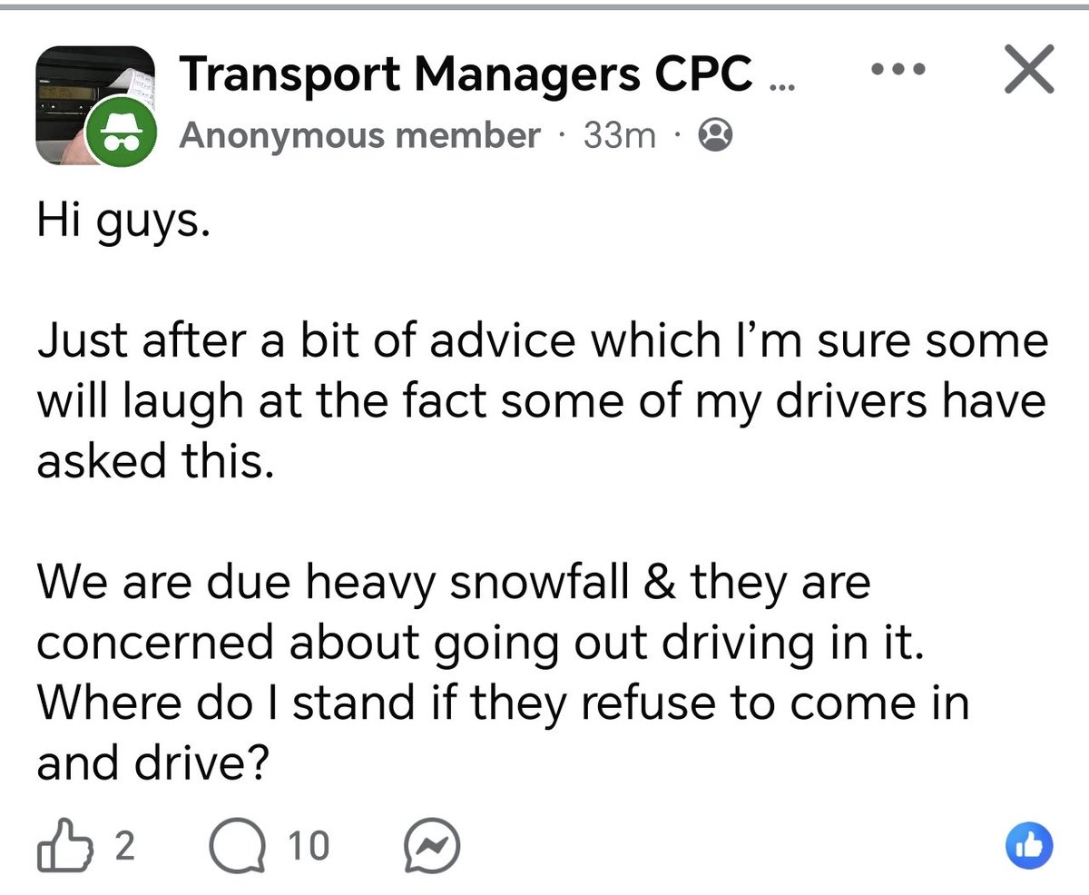 Losrafascartel1's tweet image. Ladies and Gentlemen the HGV Industry on the outside spews SAEFTY SAFETY SAFETY but behind closed doors you're a ❄️ if u question safety to protect yourself!

Someone asked the question in a FB group for Transport Managers.

Just look at the comments and the mentalities.

Who