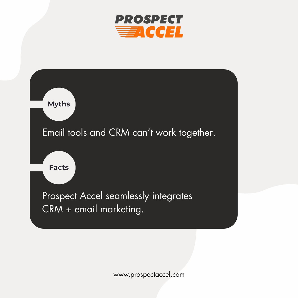 ProspectAccel's tweet photo. Don’t let CRM myths hold you back. With Prospect Accel, you get a simple, scalable, and powerful CRM that works perfectly with your email campaigns. Growth made easy, no matter your business size.

Visit - https://t.co/fQtGWY0evo

#CRM #CRMSoftware #EmailMarketing #ProspectAccel https://t.co/2ipt9ZSXiB