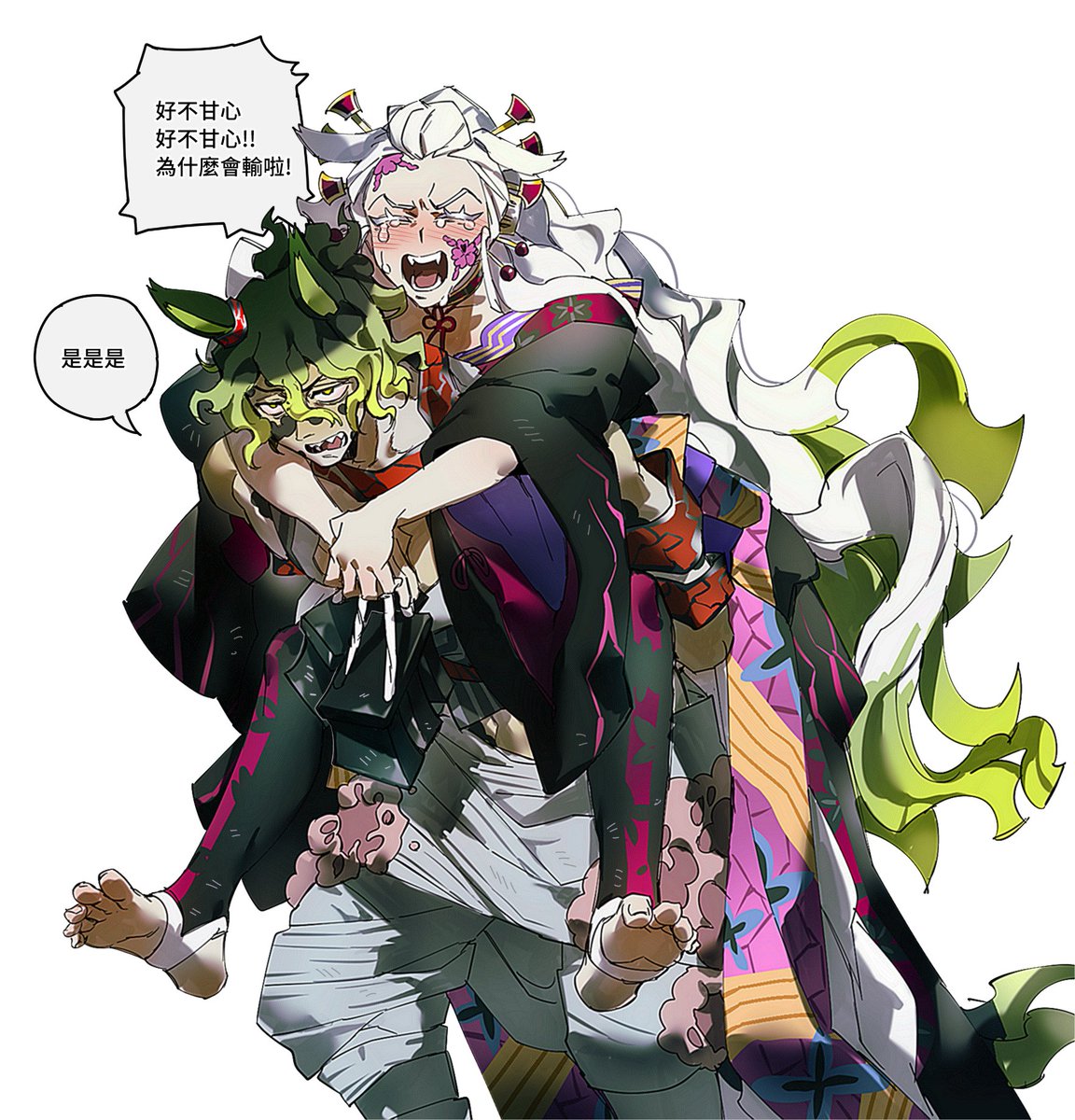 9sa9n9ku's tweet image. #DemonSlayer #kmy  #鬼滅の刃 
賽馬娘（？）paro，遊敦和部分草圖存檔。