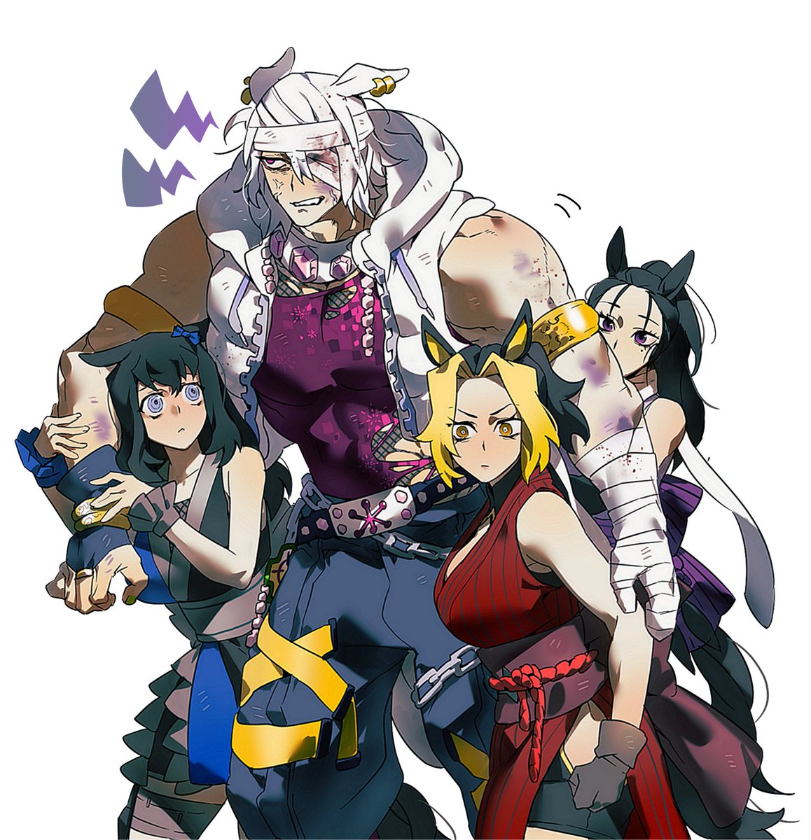 9sa9n9ku's tweet image. #DemonSlayer #kmy  #鬼滅の刃 
賽馬娘（？）paro，遊敦和部分草圖存檔。