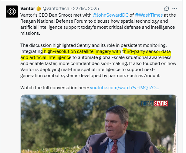 loco_dela_bolsa's tweet photo. $SATL #Satellogic #Vantortech #Vantor #Sentry
The leader in defense imagery DEPENDS ON $SATL for multispectral, and #Umbra (SAR) , that's why they sold Lanteris.
Maxar / Vantor alliance with $SATL was a milestone in late 2024; many are not seeing what is coming, but they will. https://t.co/JOzDc1sEgK