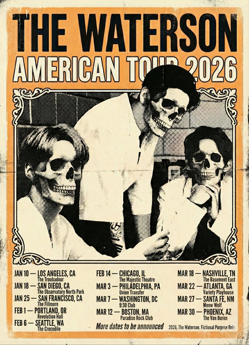 ㅤ
ㅤㅤㅤㅤㅤㅤㅤ𝗧𝗛𝗘 𝗪𝗔𝗧𝗘𝗥𝗦𝗢𝗡
ㅤㅤㅤㅤㅤ𝗔𝗠𝗘𝗥𝗜𝗖𝗔𝗡 𝗧𝗢𝗨𝗥 𝟮𝟬𝟮𝟲

ㅤㅤㅤㅤ"𝘉𝘦𝘪𝘯𝘨 𝘪𝘯 𝘢 𝘙𝘰𝘤𝘬 '𝘯 𝘙𝘰𝘭𝘭 𝘉𝘢𝘯𝘥 
ㅤㅤㅤㅤ𝘪𝘴 𝘦𝘪𝘵𝘩𝘦𝘳 𝘺𝘰𝘶𝘳 𝘤𝘳𝘦𝘢𝘵𝘦 𝘱𝘳𝘰𝘣𝘭𝘦𝘮𝘴 
ㅤㅤㅤㅤ𝘰𝘳 𝘵𝘩𝘦 𝘱𝘳𝘰𝘣𝘭𝘦𝘮𝘴 𝘤𝘰𝘮𝘦 𝘵𝘰 𝘺𝘰𝘶."
ㅤ