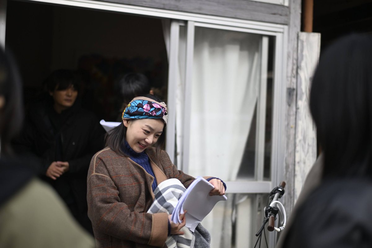 本作の主演のいのりちゃんと、奥には心霊の様に映る⋯主演？助演？の1人、多分タツ君。

#がんばるハマカル