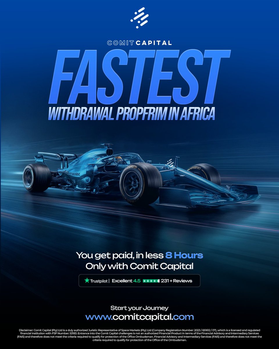 Speed matters when momentum is on your side.
Fast withdrawals. Clear systems. No unnecessary friction. This is Comit Capital’s movement at full throttle. ​￼​💨