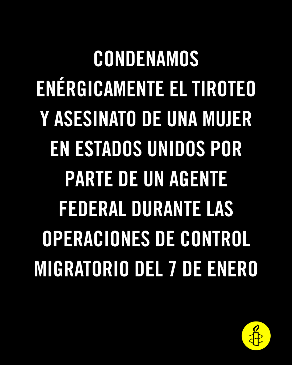 Condenamos enérgicamente el tiroteo y asesinato de una mujer en Minneapolis por parte de un agente federal durante las operaciones de control migratorio llevadas a cabo el 7 de enero. La administración de <a href="/realDonaldTrump/">Donald J. Trump</a> ha acabado con la vida de otra persona más mediante el uso