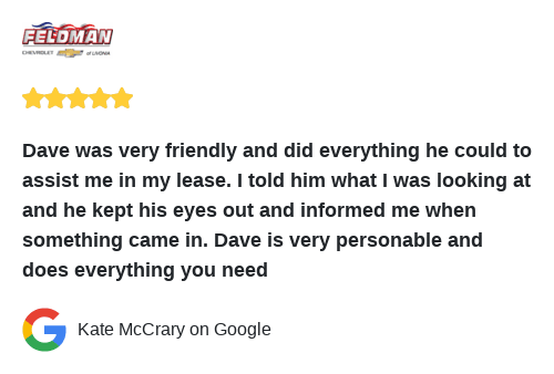 We just received a great review on Google. Thank you Kate McCrary!