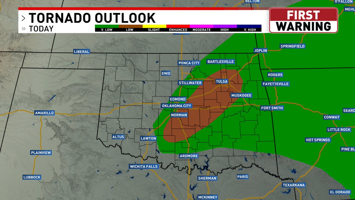 OKC metro has a slight severe weather risk through 12PM today. 60 mph wind gusts, quarter size hail, and a very low tornado risk exists. Please by on alert through the first half of the day today!
SPC Has Issued A Slight Severe Weather Risk!