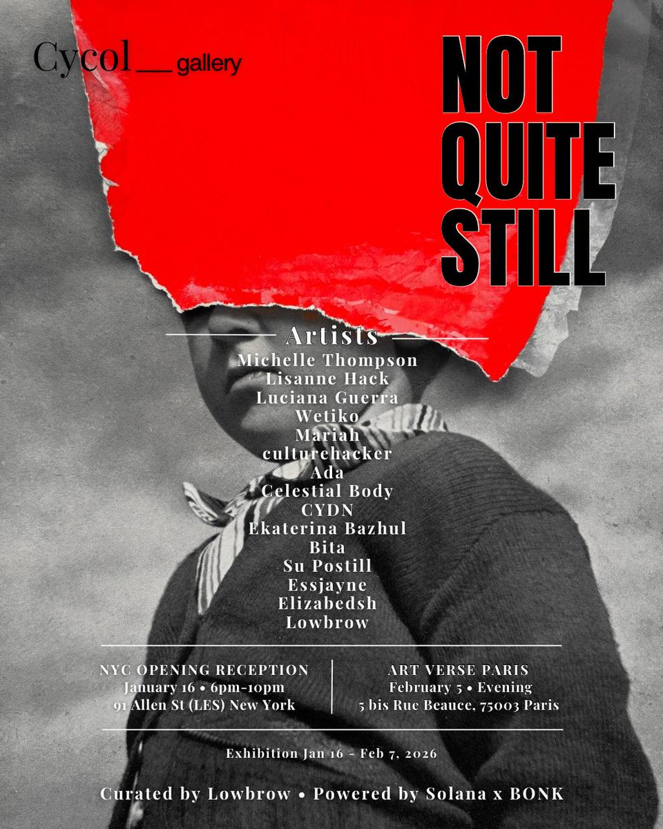 On Friday, January 16th, @cycol_gallery will be having its second ever  exhibition, curated by the amazing @lowbrownative. For those who cannot  see, this place has become a second home for me. @exchgART,