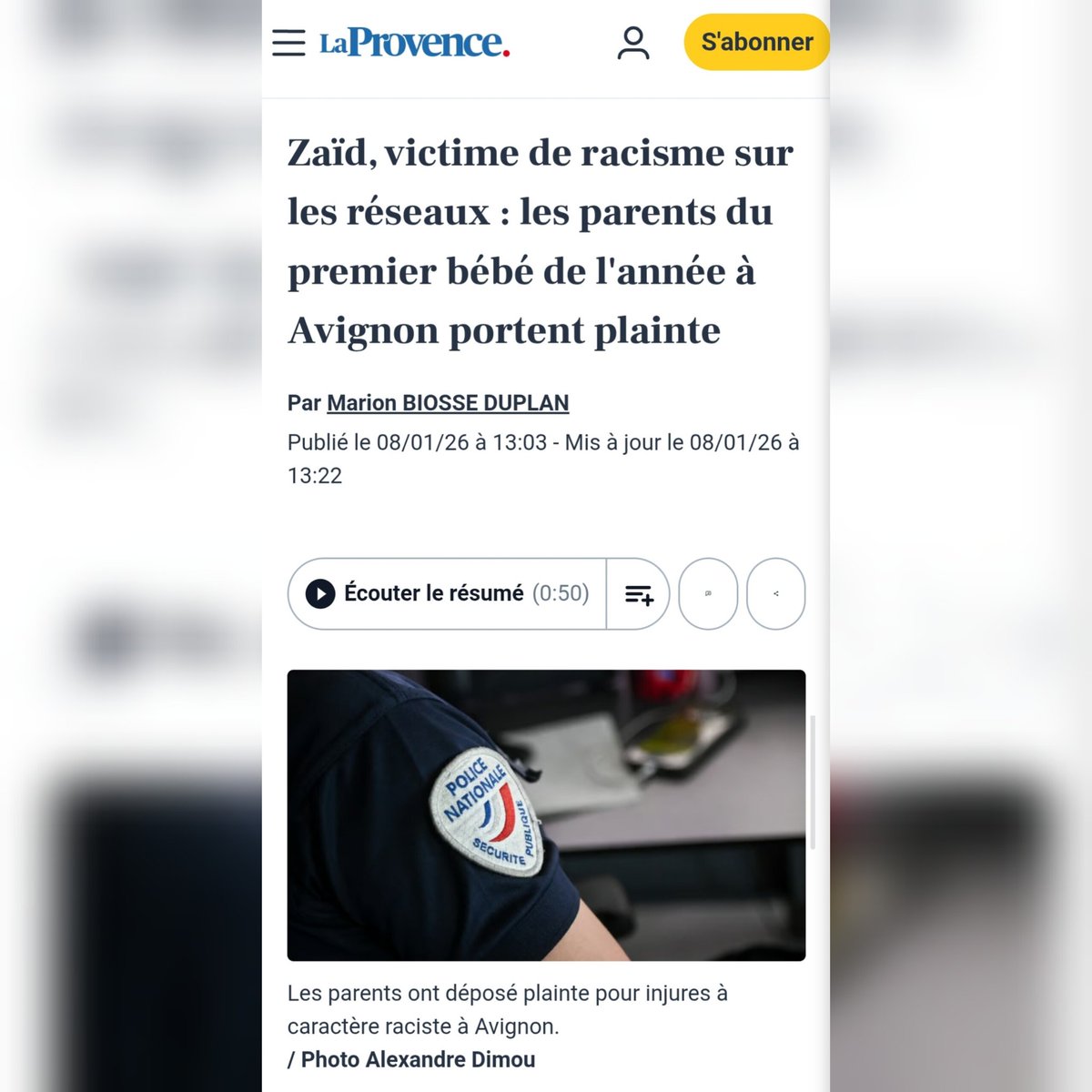 Tajmaat_Service's tweet image. 🇫🇷 FLASH - Grâce à la mobilisation collective, les parents de Zaïd, nourrisson visé par une vague d’insultes en ligne en raison de son prénom, ont déposé plainte.

Les auteurs identifiés, notamment sur le thread concerné, devront désormais répondre de leurs actes. 🫡