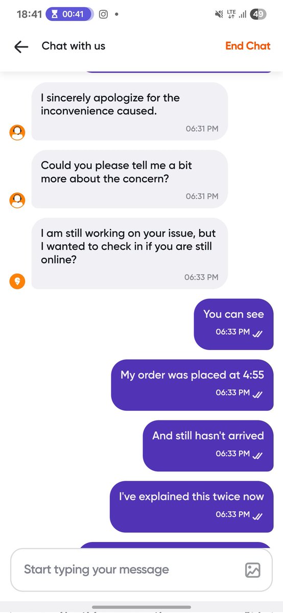 sizzlinsaka's tweet photo. @SwiggyCares It's attached, plus this is the quality of resolution your customer care executives provide. https://t.co/aY7xrf5OO9