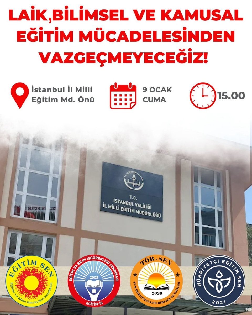📍 İstanbul

Okullar, çocuklarımızın güven içinde eğitim gördüğü; mahremiyetlerinin titizlikle korunması gereken alanlardır. Bu alanı ihlal eden anlayışa karşı, laik, bilimsel ve kamusal eğitim mücadelesinden vazgeçmiyoruz.

Çocuklarımızın üstün yararını gözetmek hepimizin ortak