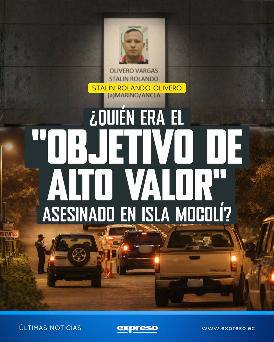 Stalin Rolando Olivero Vargas, alias Marino, era identificado por las autoridades como el líder de Los Lagartos. En la noche del 7 de enero de 2026, perdió la vida en un ataque armado en la Isla Mocolí. 

¿Quién era? 👉 bit.ly/4sukClh