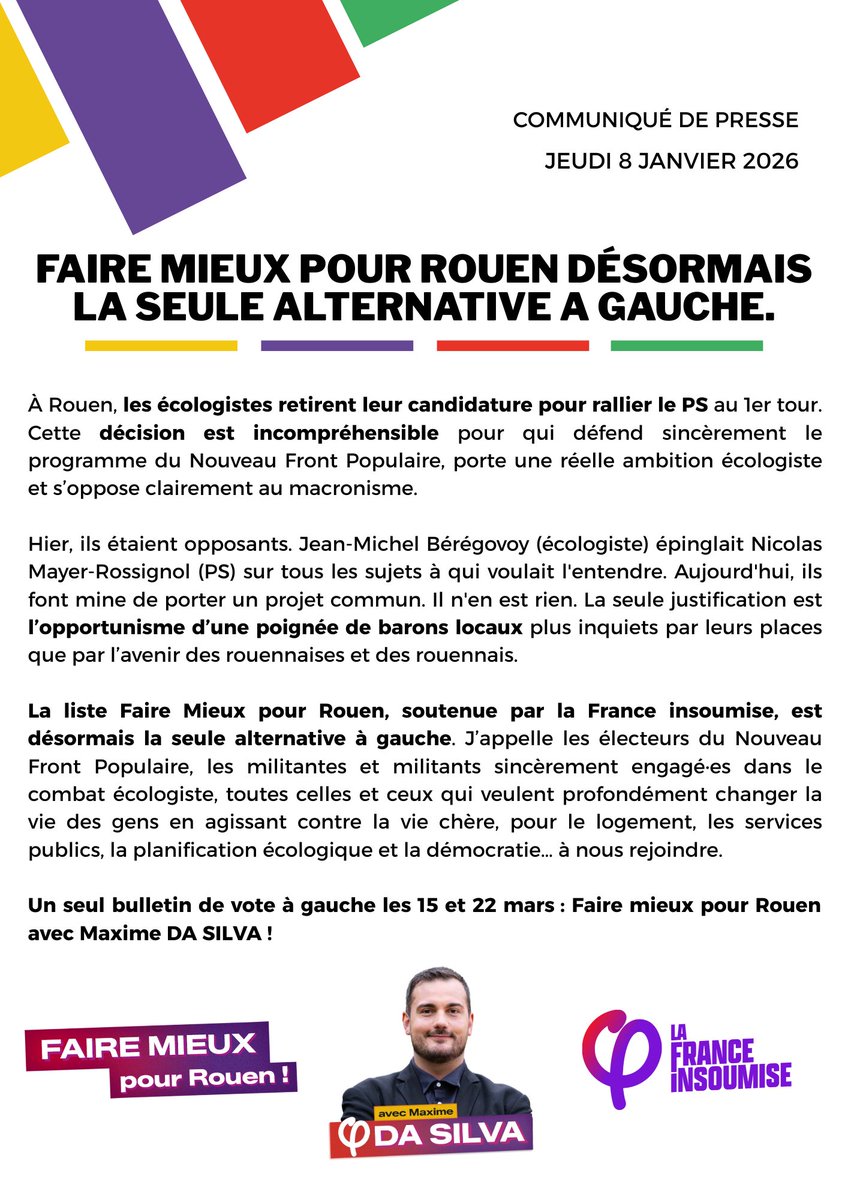 🔴 URGENT

COMMUNIQUÉ - <a href="/FaireMieuxRouen/">Faire Mieux pour Rouen</a> est désormais la seule alternative à gauche.

Partagez !