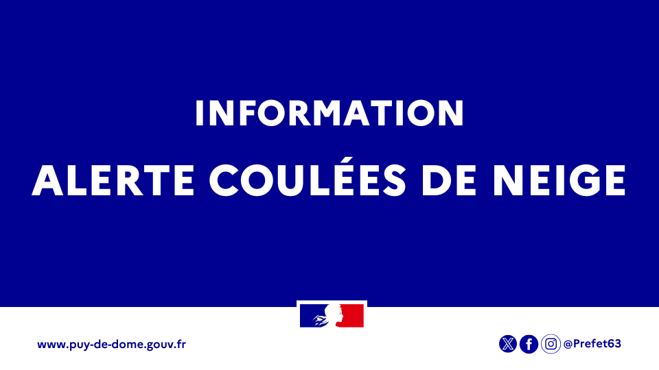Prefet63's tweet photo. @meteofrance émet une alerte coulées de neige à partir de 18h, sur les hauteurs du Puy-de-Dôme et plus particulièrement sur reliefs du massif du Sancy.
➡️Jusqu’à 40 cm de neige attendus, rendant le manteau neigeux instable.

⚠️ Risque élevé en montagne, notamment hors des itinéraires sécurisés.

Le préfet en appel a la plus grande prudence. Avant toute sortie :

🚨 Équipez vous correctement et renseignez-vous auprès des professionnels de la montagne sur les conditions locales

🏔️  Ne partez jamais seul en montagne

❌ Évitez les zones exposées et les secteurs non sécurisés

Bulletins et conditions en temps réel : https://t.co/LJCB5WcX6Y