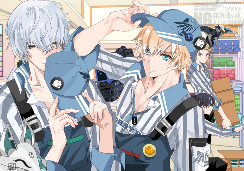 #パニグレ #パニグレ創作
綺麗なお兄さん達がいる空中庭園コンビニ