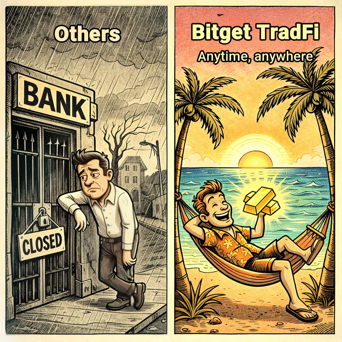 bitget's tweet image. Why wait for fund transfer when you can reallocate your capital between cypto, stocks, gold and more?

Move your USDT where the opportunity is, all within one app.

Learn more: 👇
bitget.com/academy/bitget…