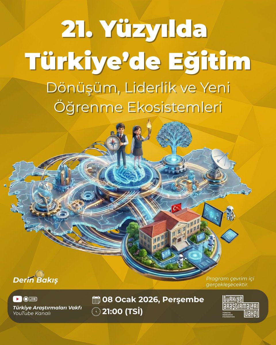 DERİN BAKIŞ | 21. Yüzyılda Türkiye’de Eğitim: Dönüşüm, Liderlik ve Yeni Öğrenme Ekosistemleri

🗓️🕘 08 Ocak 2025, Perşembe | 21:00
🔗 Yayını YouTube kanalımızdan takip edebilirsiniz: youtube.com/@tavakfi

👥Moderatör&amp;Konuk:

🎙️ Dr. Sibel Bülbül Pehlivan | Türkiye Araştırmaları