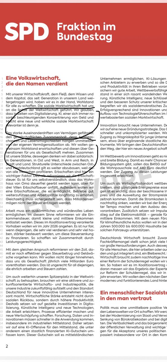schaefer_j's tweet image. Die #SPD strebt im Grundsatzprogramm den „demokratischen Sozialismus“ an. Die SPD-Fraktion verpackt das jetzt bei ihrer Klausur unter der Chiffre „neue und wirkliche soziale Marktwirtschaft“. 

👇Ein Dokument, vor dem sich Unternehmer und Arbeitnehmer schlicht gruseln müssen!