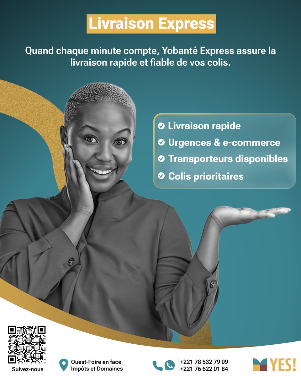 Besoin d’une livraison urgente ?

Yobanté Express assure la livraison express de vos colis.

#YobanteExpress #LivraisonExpress
