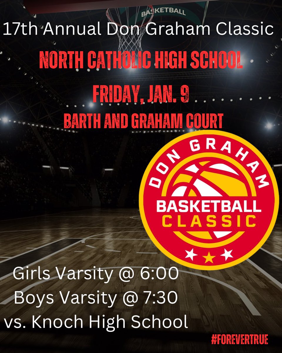 NCHSGirlsBB's tweet image. Friday Night Hoops at North Catholic ‼️

17th Annual Don Graham Classic is a double header with the boys against Knoch 😤

#Trojanettes ❤️💛

@northcathhoops