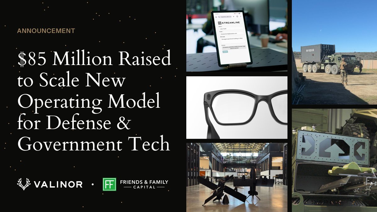 I'm thrilled to announce that <a href="/valinortech/">Valinor Enterprises</a> has raised a $54 million Series A led by <a href="/friendsfamcap/">Friends & Family Capital</a>, bringing out total capital raised to over $85 million.

We've proven a new operating model for defense tech.

Now it's time to scale.