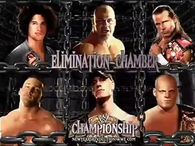 wrestle_hist's tweet photo. 1/8/2006
John Cena retained the WWE Championship in an Elimination Chamber Match at New Year's Revolution from the Pepsi Arena in Albany, New York.
#WWE #NewYearsRevolution #JohnCena #KurtAngle #ShawnMichaels #Kane #Carlito #ChrisMasters #EliminationChamberMatch https://t.co/GNanF5aEV7