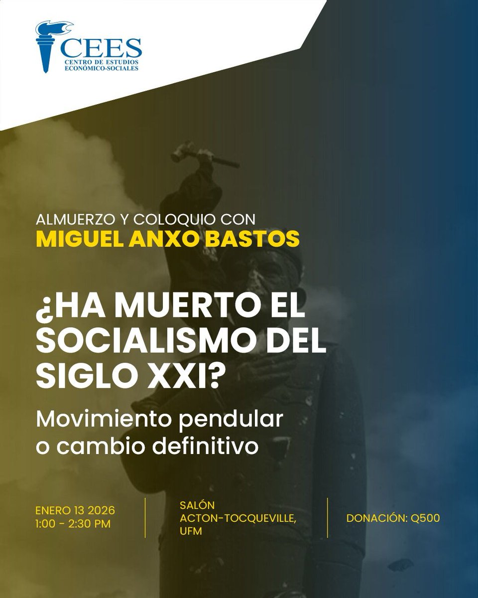 ¿Ha llegado a su fin el socialismo del siglo XXI? Junto al Dr. Miguel Anxo Bastos examinaremos las tendencias actuales y discutiremos el futuro de nuestra región.

Regístrate aquí: docs.google.com/forms/d/e/1FAI…