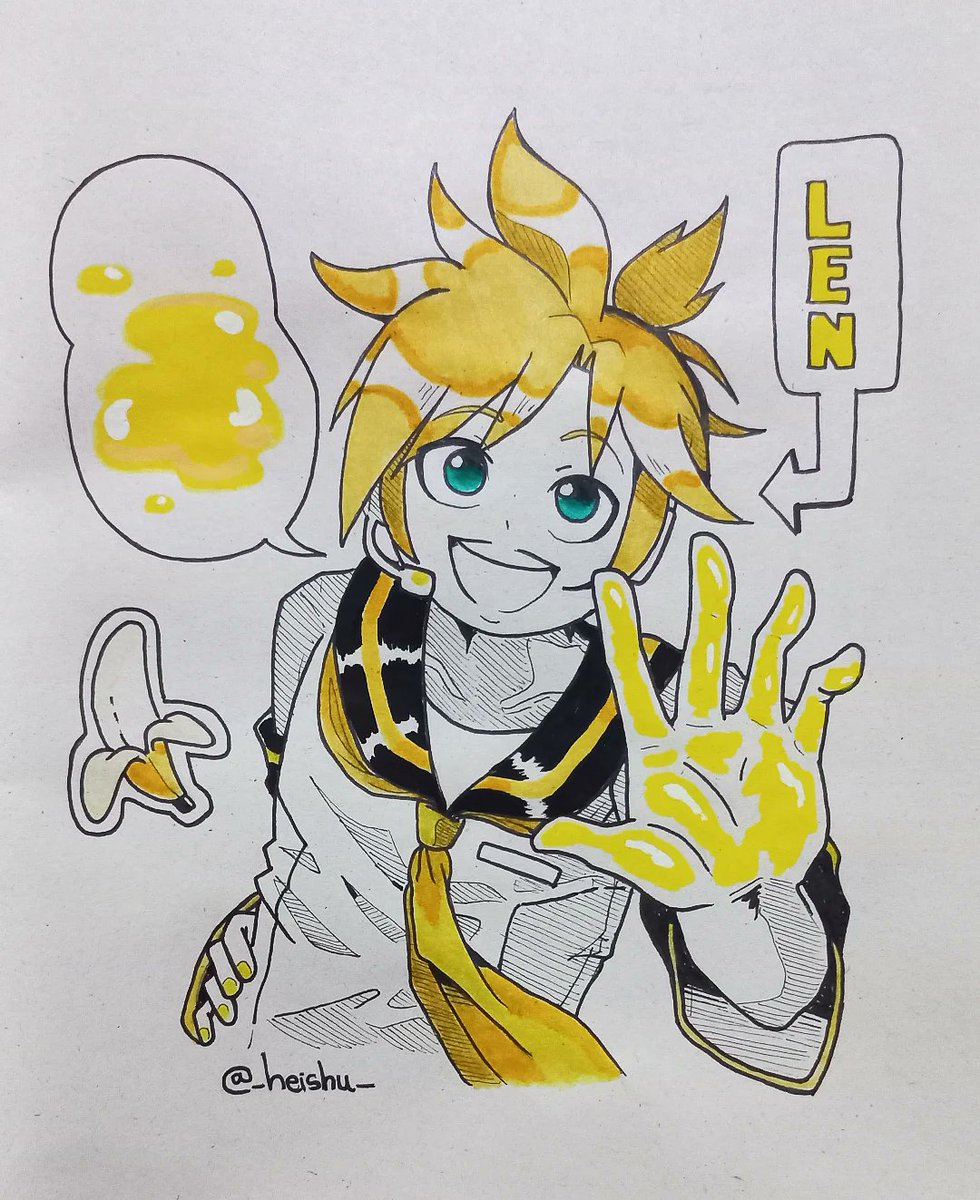 2/3 Color trend 💛✨️ LEN! #KAGAMINE #kagaminelen #VOCALOID好きと繋がりたい #vocaloidfanart #Yellow
