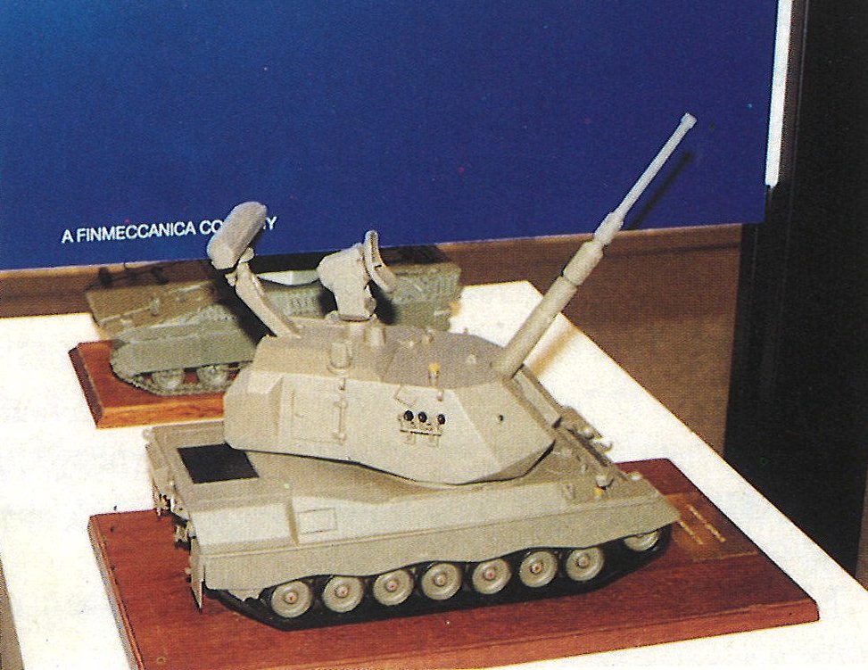 ronkainen7k15's tweet image. The Italian OTOMATIC 76mm SPAAG based on Leopard 1 hull and the VCC-80 Dardo IFV with HITFIST 25mm turret. 
Both were developed by OTO Melara , a Finmeccanica company, and were displayed at the Asian Aerospace 1996 airshow in Singapore.