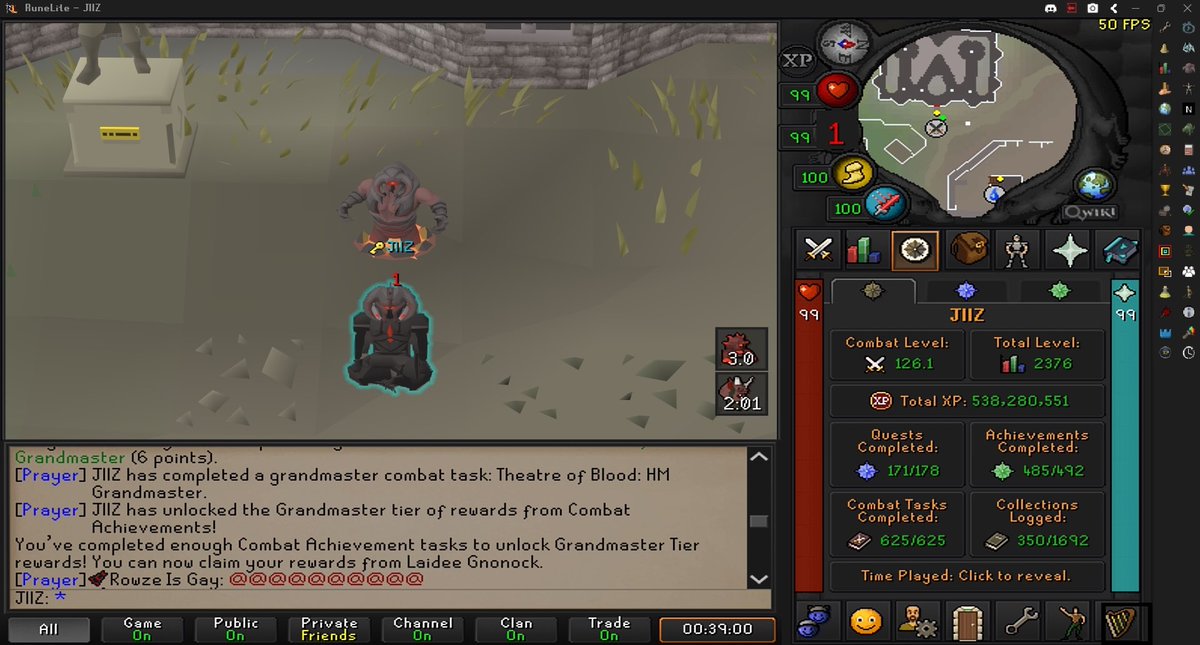 jetzsr's tweet image. My first account to reach grandmaster on OSRS, been a crazy journey. 🥳