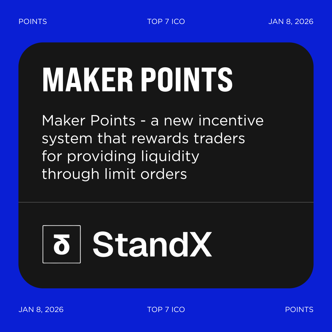 Maker Points by StandX are live! How it works: Points are earned by placing  limit orders within predefined price bands. The closer your order is to the  market price and the longer
