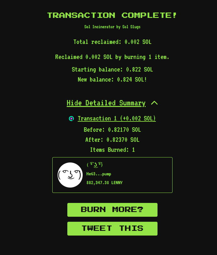 buyback &amp; burn #4 completed