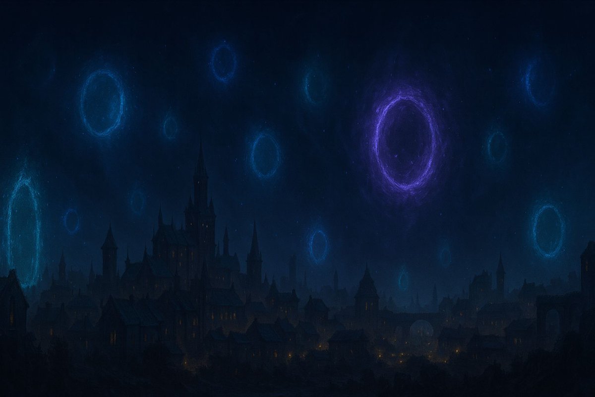 ThePortalRealm's tweet photo. Lore Drop #001 is live: Sakaar is a city surrounded by portals.
People, relics, and creatures fall in from countless realms… and leaving never stays simple. ✨

Read it on Patreon: https://t.co/EdBNSYIrCd 
#ThePortalRealm #DnD #DnD5e #TTRPG #Worldbuilding #Fantasy https://t.co/BVWj19Wc4I
