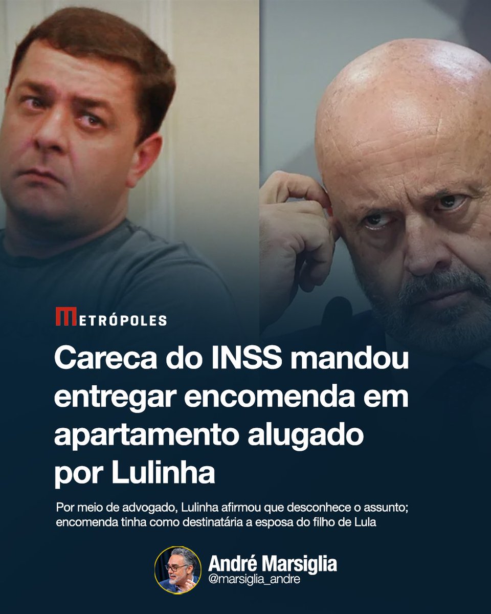 Novas mensagens em posse da Polícia Federal (PF) revelam que o lobista Antonio Carlos Camilo Antunes, o Careca do INSS, mandou entregar uma encomenda em um apartamento alugado pelo empresário Fábio Luís Lula da Silva, o Lulinha.

Em 6 de outubro de 2024, o Careca do INSS enviou,