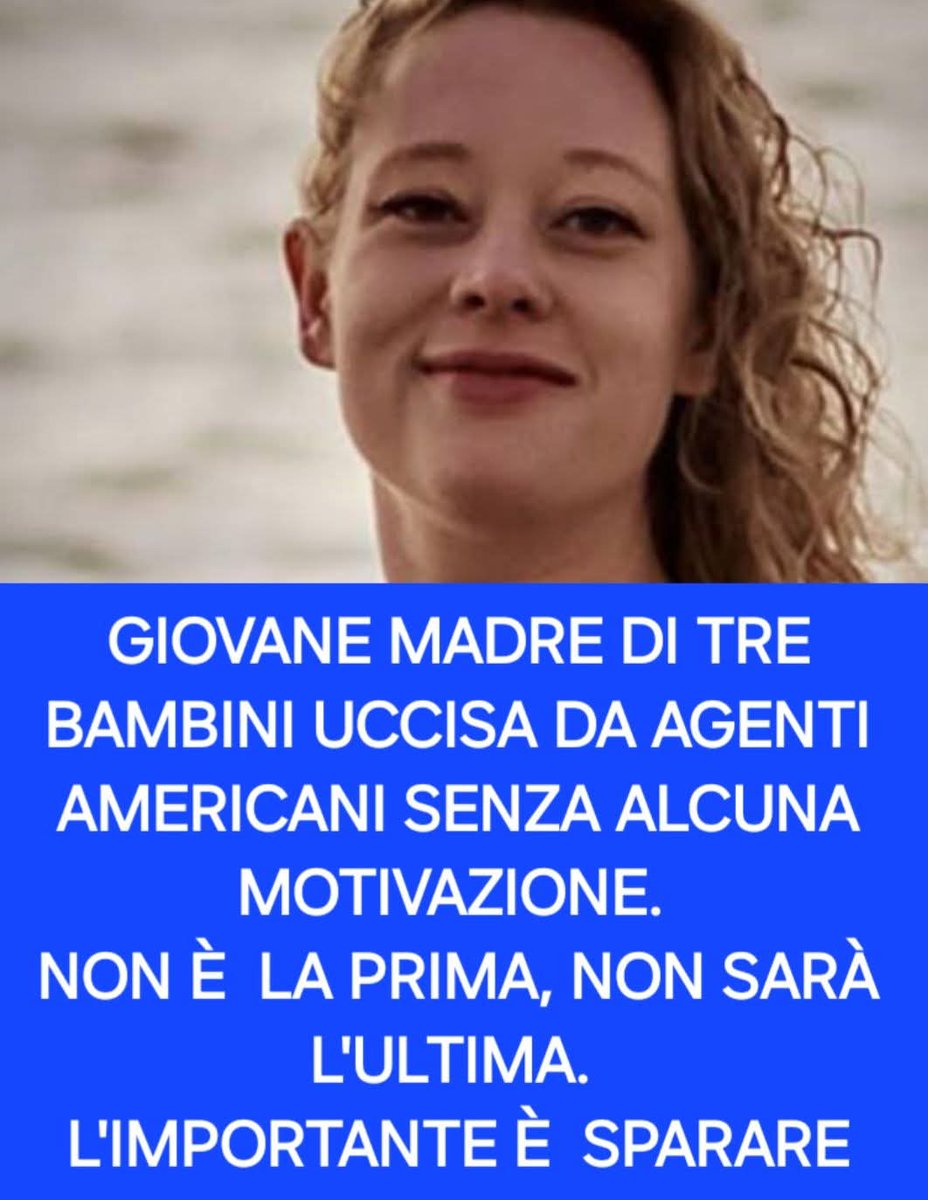Aveva solo 37 anni, madre di 3 bambini uccisa a sangue freddo per strada non in uno scontro di bande non in una rapina ma in un'operazione di controllo dell'immigrazione
Il video che circola non lascia dubbi sono dei delinquenti criminali e chi li giustifica sono anche peggio