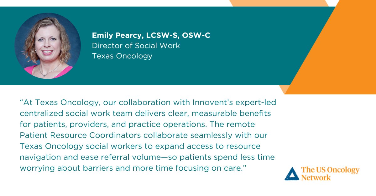 TheUSONetwork's tweet image. Did you know? Practices in The Network have access to the Innovent Centralized Social Work (ICSW) Program, which offers comprehensive social work services that address important #HRSNs and #SDOHs.

#MIPS #CommunityOncology