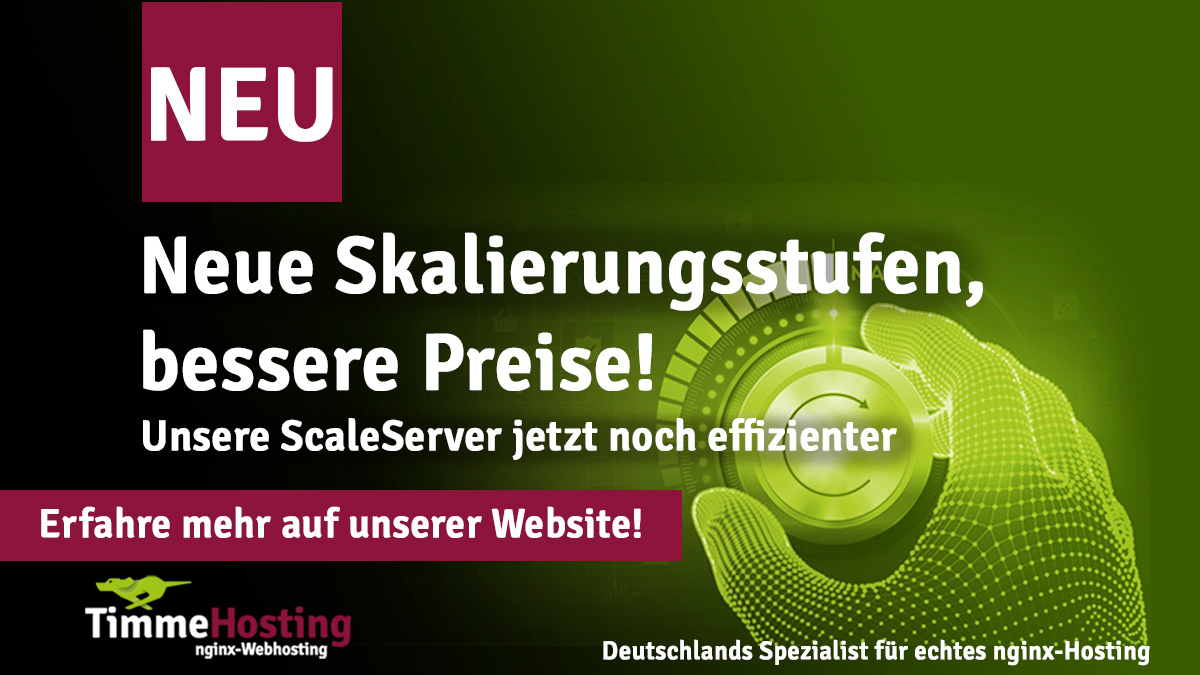 Ab sofort bekommt dein Scale Server mehr Leistung – ganz automatisch &amp;  ohne Preisänderung. 🚀
Mehr dazu auf unserer Website → timmehosting.de/blog/neue-skal…
