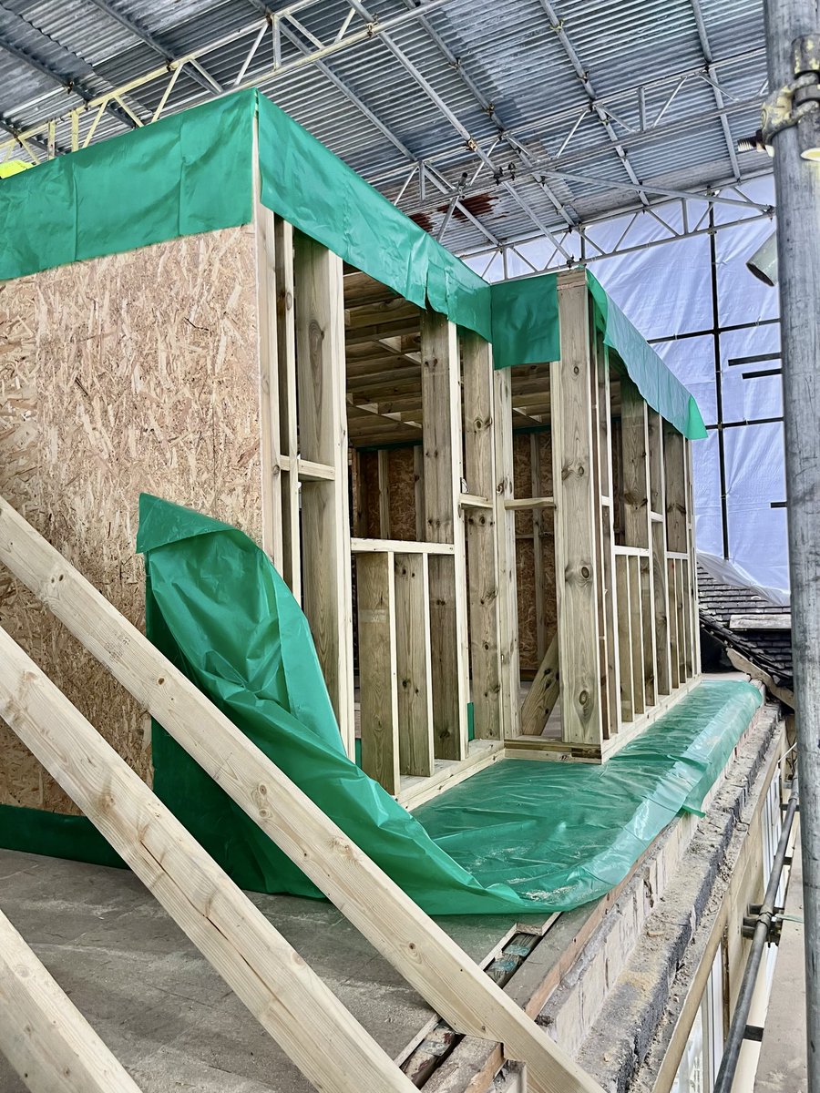 whywemake's tweet photo. Great progress on our dormer extension in Bath 👷‍♂️ As the shell takes shape, the new space is starting to reveal itself. The stepped dormer design creates a unique form for the bedroom and en-suite. @InspiredWorx https://t.co/jAWKpx1BEB
