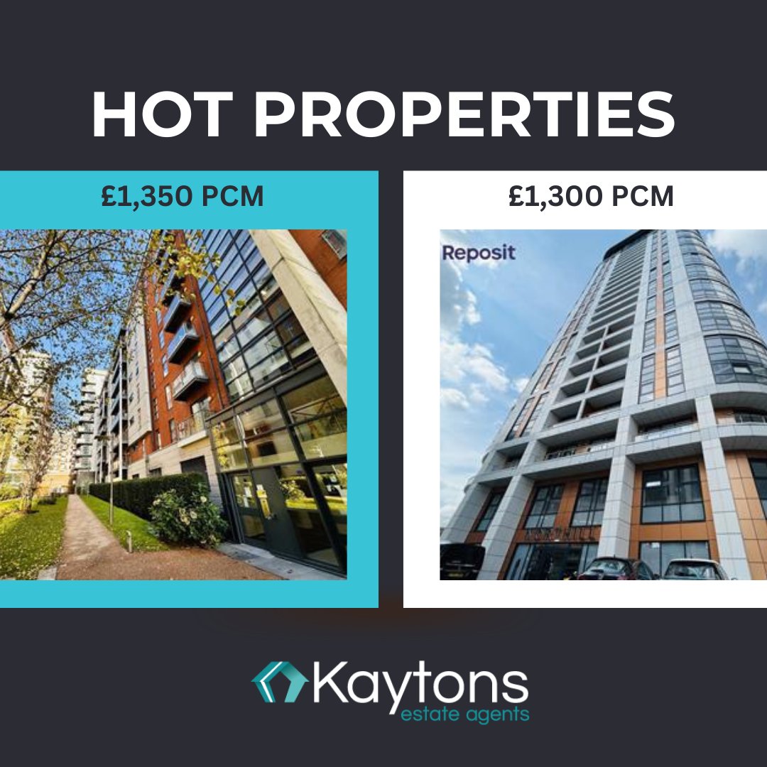 Hot property alert! 🏠

Up first, an impressive two bedroom apartment just a short walk from Victoria Train Station. It's available immediately, comes furnished and costs £1,350 PCM. Then we have an impressive two bedroom apartment at Furness Quay for £1,300 PCM.