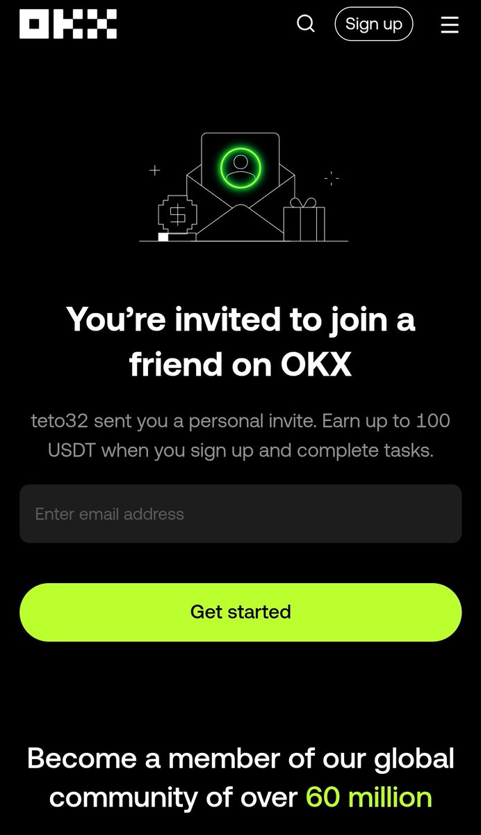 JoinRestora's tweet photo. Earn up to 100 USDT when you create an account on the Okx platform and complete tasks. Achieve a $500 trade. 

Registration Link

https://t.co/VwU7AcDAXl
#AirdropLife https://t.co/rXhjA9MfbT