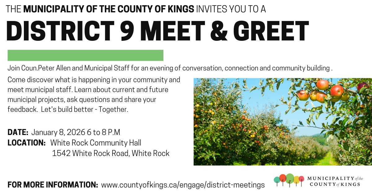 Happening tonight: Join us at the White Rock Community Hall Jan. 8 from 6 p.m. to 8 p.m. for a District 9 Meet and Greet. It’s a chance to learn about municipal projects and services, ask questions and share feedback.
Sign language interpreters will be available for the event.