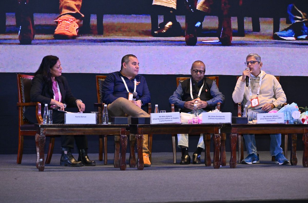 Panel Discussion: Managing the Future with AI
At Rajasthan DigiFest × TiE Global Summit, an engaging panel hosted by Ms. Kavita Bansal, featuring Mr. Mandar Mhatre, Chief Revenue Officer, Formidium; Mr. Kiran Deshpande, 14Trees Foundation; and Mr. Nitin Kakaria, Chief Business