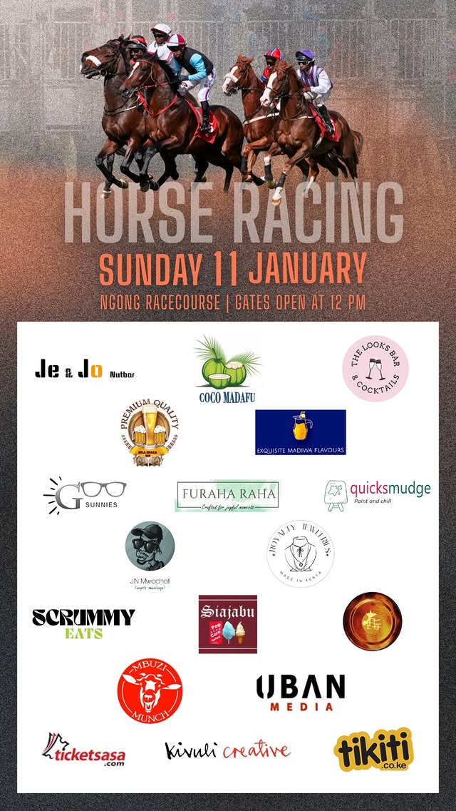 🐎 #HorseRacing | Jan 11, 2026 🤠
  
At East Africa’s only horse Racing track, fashion, food, pop-ups &amp; family fun &amp; sundowners at The Afterparty.  

🕛 12 PM – 4:30 PM
👔 Smart Casual 
📍 Ngong Racecourse 
🎟️ tikiti.co.ke/e/horse-racing…

 #NairobiEvents #JockeyClubKE #SherehePlug