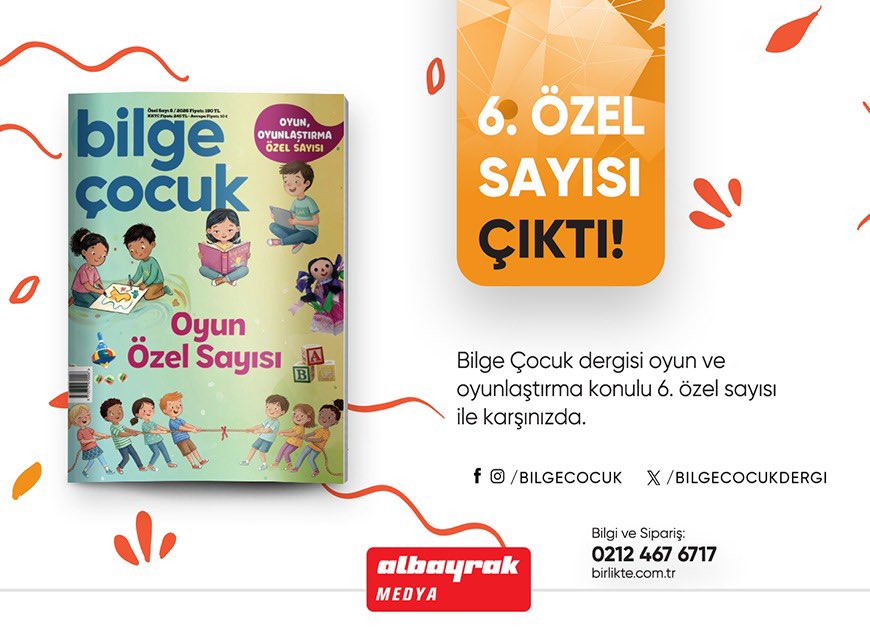 📌Bilge Çocuk 6.Özel Sayısı Çıktı!

📍Şimdi birlikte.com.tr

📍Bilgi ve Sipariş için; 0212 467 67 17

📍WhatsApp Sipariş Hattı: 0535 250 48 48
#dergi #dergilikheryerde abonelikmerkezi abone dergiaboneliği dergilerim dergiokumak dergiokuyorum iyikidergilervar