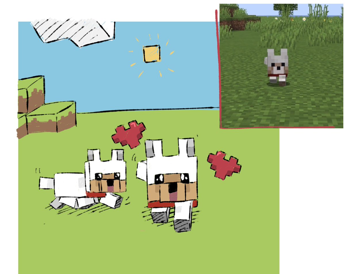 novasobored's tweet image. minecraft puppies i love you 🐶 ❤️