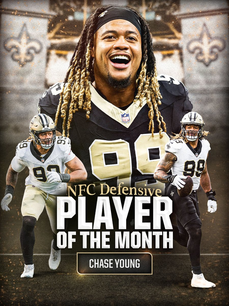 Congrats to <a href="/youngchase907/">Chase Young</a> on being named the NFC Defensive Player of the Month!