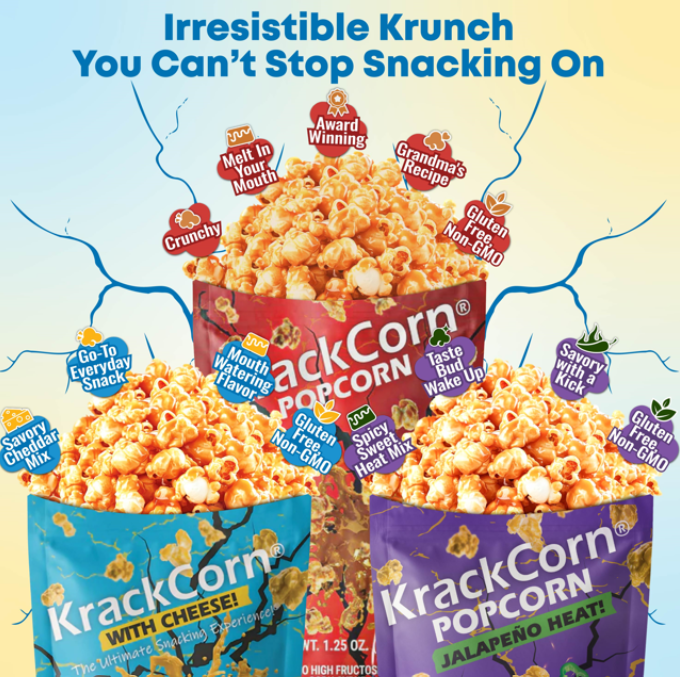 Trytheworld's tweet image. Warning: Once you open a bag of @KrackCorn… it’s GAME OVER 😆🔥

Crunchy, award-winning, flavor-blasted popcorn that turns every moment into snack time. Whether you’re craving cheesy, spicy, or sweet—KrackCorn’s got your krunch covered!

 #KrackCornPopcorn  #TryTheWorld…