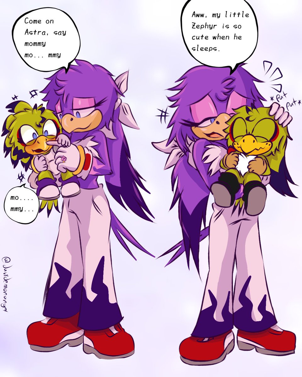 Stolen_peacock's tweet image. The parents love their chicks very much

✨️💚💜✨️

#SonicTheHedgehog #Jetthehawk #wavetheswallow #babylonroguesau #fankids