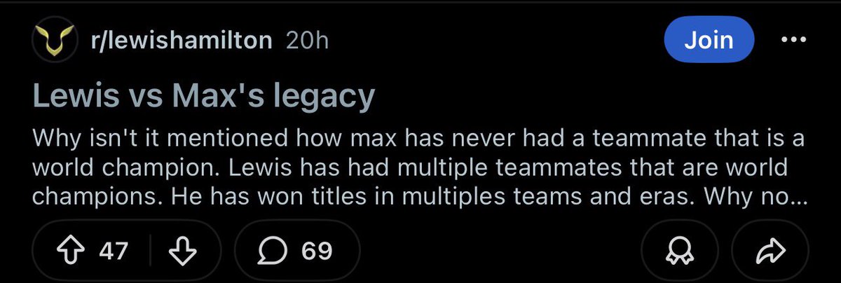 It is beyond comical how boring these people's lives would be without Max on the grid. He lives in their minds rent free like honestly who in their right mind picks up their phone, goes onto the Lewis Hamilton subreddit and starts posting about their hate for Max 💀